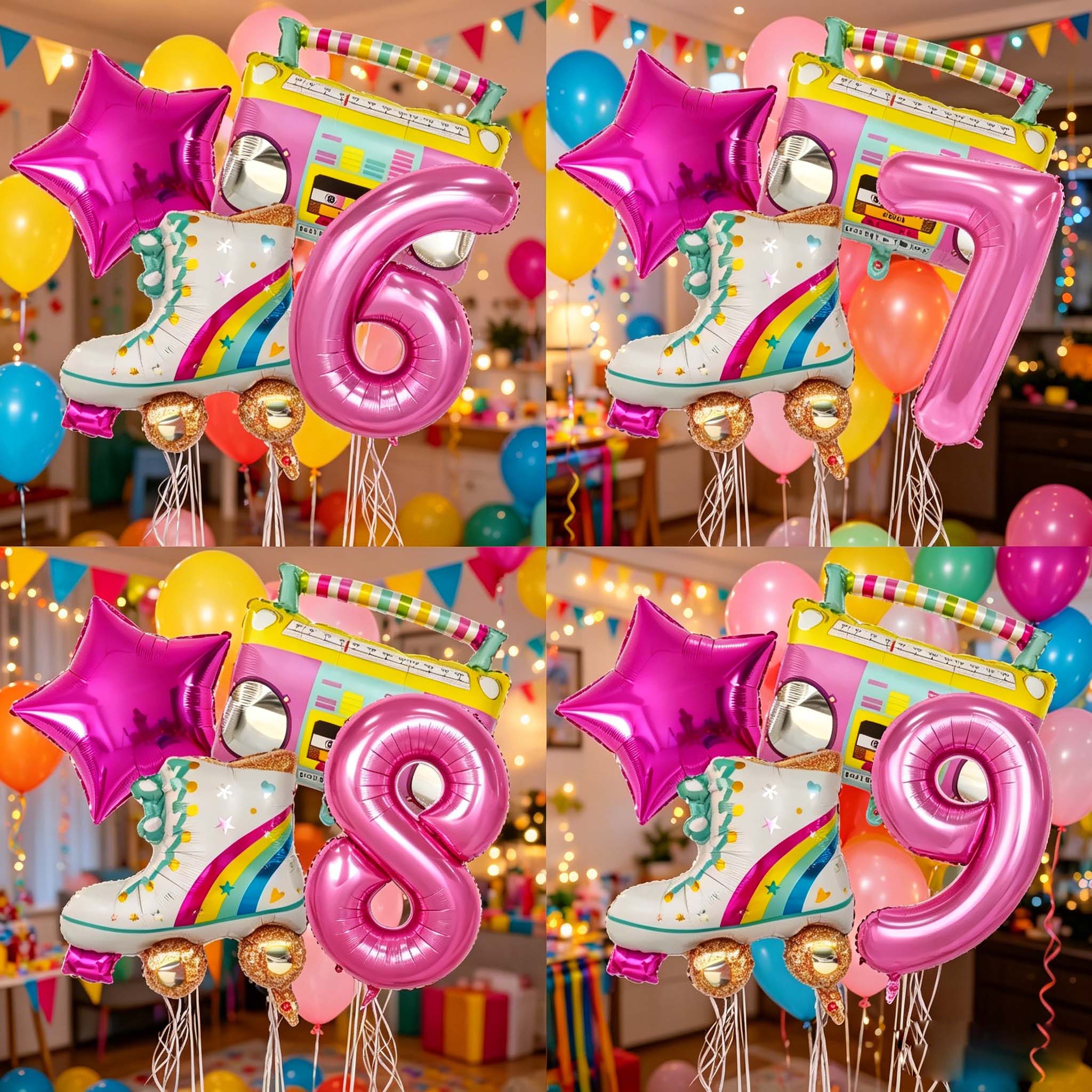 Kids Education Number - ลูกโป่งรูปทรงวิทยุและสเก็ต ขนาด 32 นิ้ว จำนวน 4