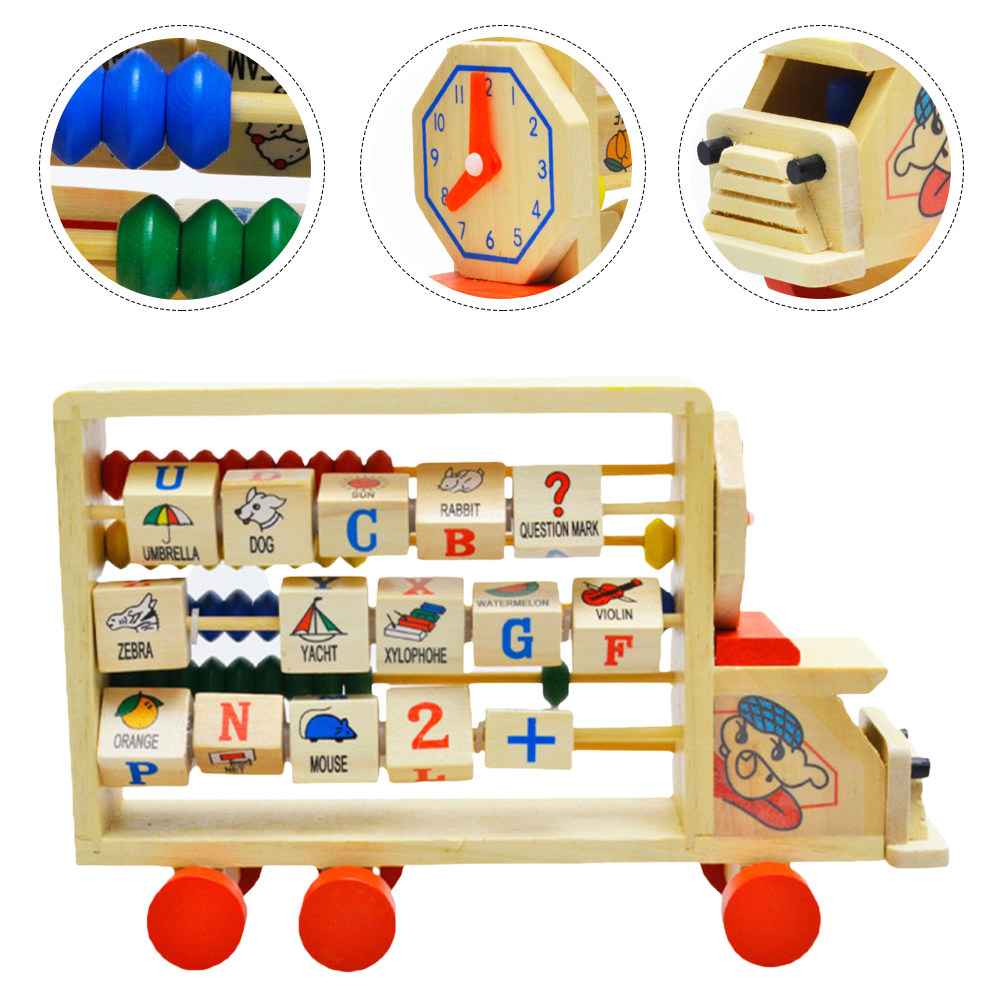 Kids Education Calculator - แท่นลูกคิดไม้หลากสีสัน อุปกรณ์ช่วยสอนการนับสำหรับเด็ก เสริมสร้างการเรียนรู้คณิตศาสตร์ พัฒนาทักษะการคำนวณและการเรียนรู้ในวัยเริ่มต้น