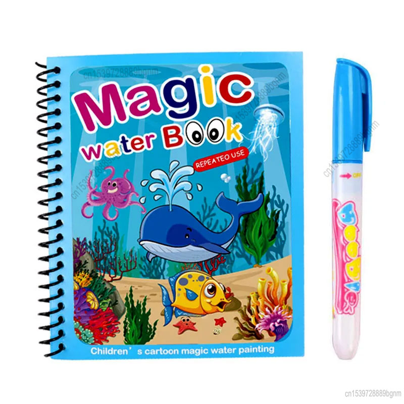 Kids Education Books - การ์ตูน Magic ภาพวาดสมุดระบายสีพร้อมชุดปากกาเด็กเด็กการศึกษาการสอน DIY Sketch Graffiti