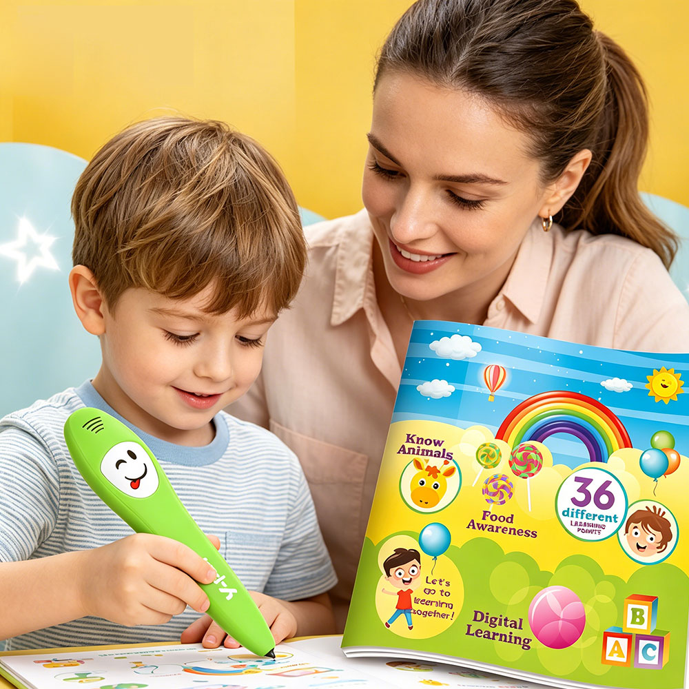 Kids Education Books - ปากกาพูดได้พร้อมหนังสือ, หนังสือการเรียนรู้เพื่อการศึกษาสำหรับเด็ก, ของเล่นอิเล็กทรอนิกส์แบบโต้ตอบ, ต้อนรับเปิดเทอม