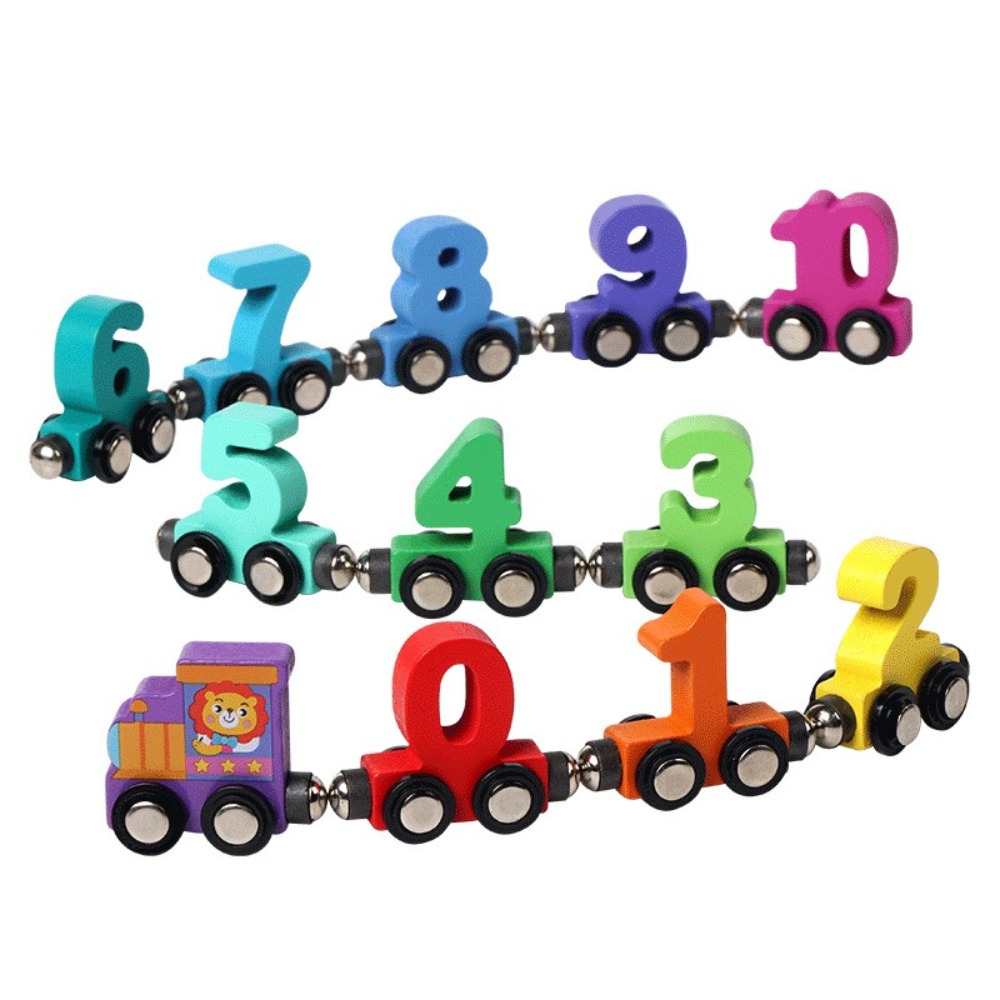 Kids Education Number - ชุดของเล่นรถไฟดิจิทัลตัวเลข 0-10 พร้อมรางแม่เหล็กหลากสี ของเล่นเสริมพัฒนาการสำหรับเด็ก ชุดประกอบรางรถไฟดิจิทัล