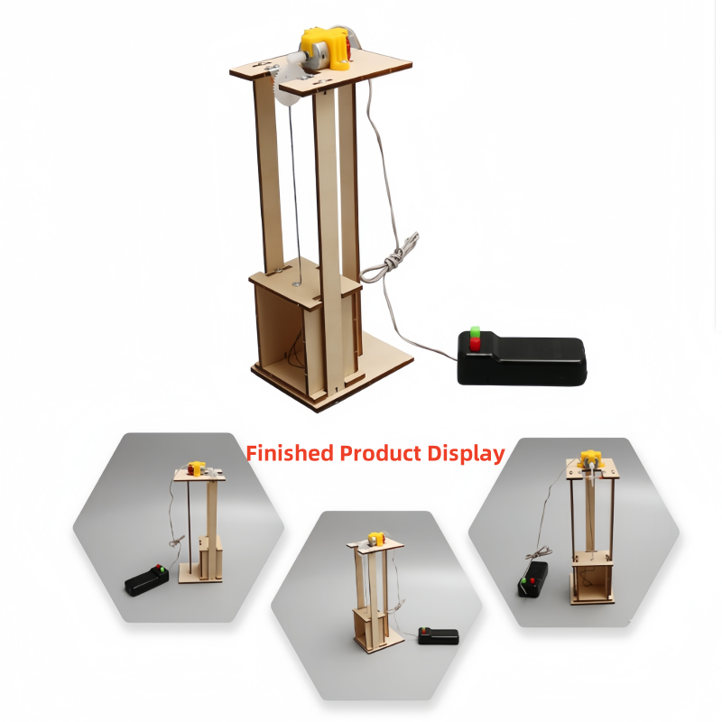 Kids Education Yes - ชุดอุปกรณ์ประกอบลิฟต์ไฟฟ้าควบคุมระยะไกล DIY - โมเดลไม้ ของเล่นเสริมทักษะวิทยาศาสตร์สำหรับเด็ก โครงการการศึกษาในโรงเรียน