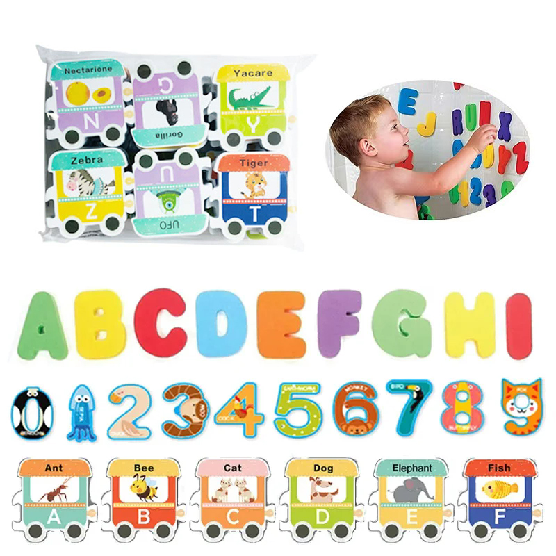 Kids Education Number - ของเล่นอาบน้ำเด็ก ของเล่นโฟมรูปตัวอักษรและตัวเลข เสริมพัฒนาการเรียนรู้ ของเล่นเสริมทักษะการเรียนรู้สำหรับเด็กเล็ก เกมอาบน้ำในห้องน้ำ ของขวัญสำหรับเด็ก
