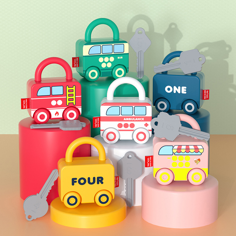 Kids Educational Game 3 - เด็กการเรียนรู้ล็อคกุญแจรถเกม Montessori ของเล่นเพื่อการศึกษาจํานวนจับคู่ล็อคของเล่น Sensory ของเล่นสําหรับเด็ก 1