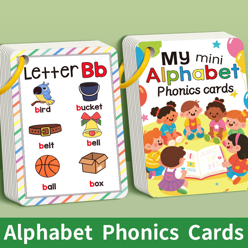 Flash Card Alphabet - 27 ชิ้น/เซ็ตการ์ดการเรียนรู้การ์ตูนภาษาอังกฤษการ์ดโฟนิคส์การ์ดเรียนรู้การจดจำคำศัพท์การ์ดแฟลชผลไม้สัตว์แบบพกพาชุดการ์ดขนาดเล็ก