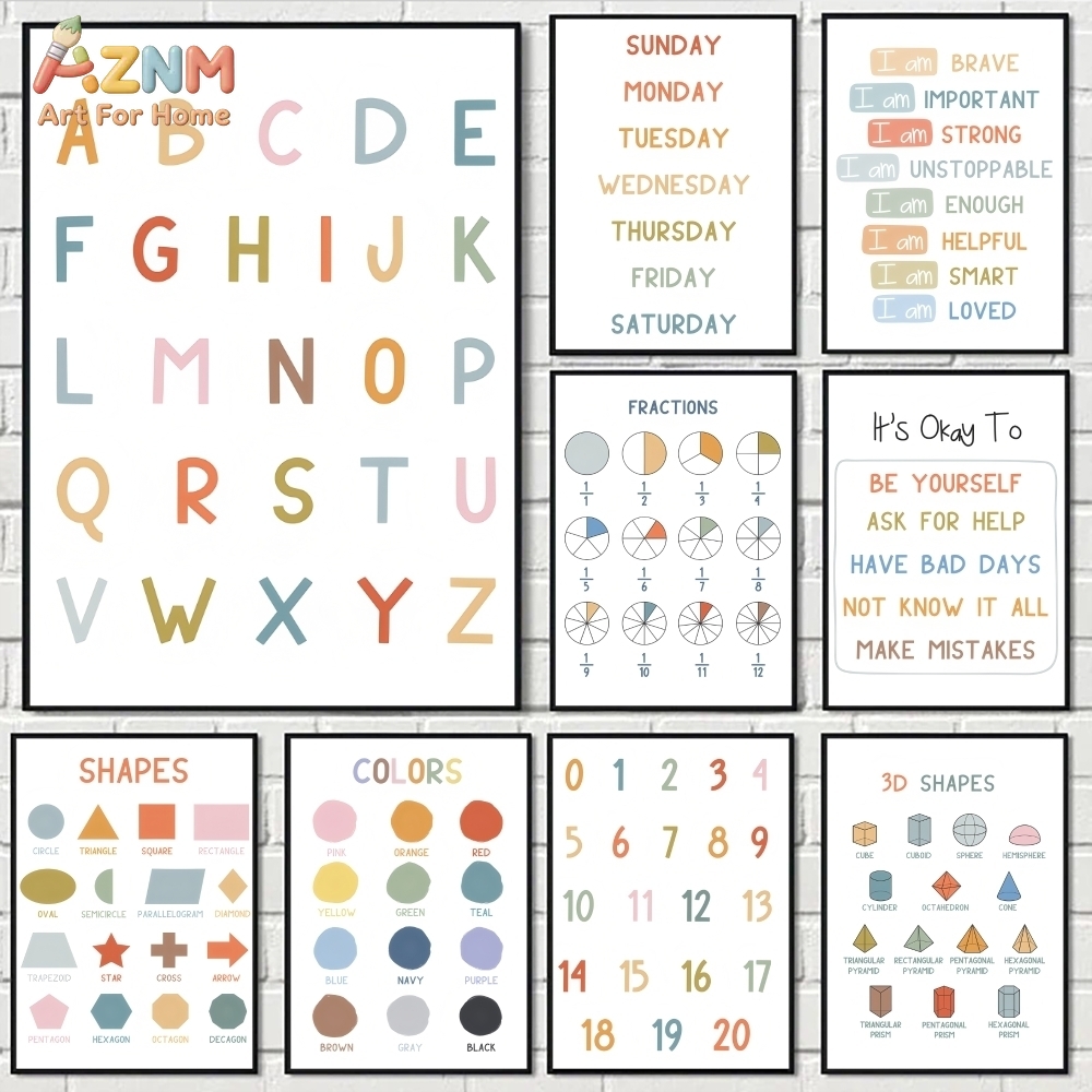 AZNM ศิลปะบนผืนผ้าใบแบบไม่มีกร - Kids Education Number บทวิจารณ์และราคา